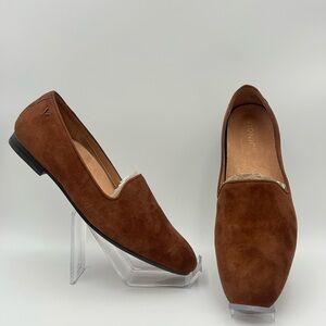 Vionic Willa Slip On Brown Suede Loafers Flat Sole 9.5 Wide